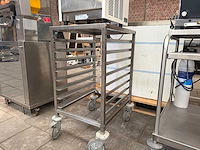 Verrijdbaar rvs horecarek voor gn bakken / bakplaten - afbeelding 2 van  4