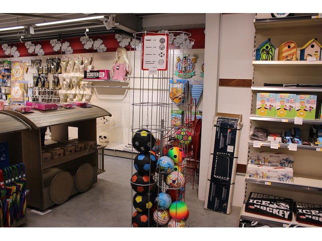 Verrijdbare ballenrek met diverse ballen incl. rek, hoogte rek 192 cm. - afbeelding 1 van  4