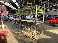 Verrijdbare bartafel 320x108x218cm + 10 barkrukken - afbeelding 2 van  7