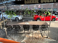 Verrijdbare bartafel 320x108x218cm + 10 barkrukken - afbeelding 6 van  7