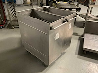 Verrijdbare container, rvs (2x) - afbeelding 1 van  2