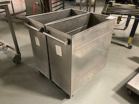 Verrijdbare container, rvs (2x) - afbeelding 2 van  2