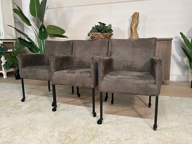 Verrijdbare eetkamerstoel (3x) - afbeelding 1 van  5