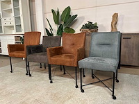 Verrijdbare eetkamerstoelen (4x) - afbeelding 1 van  8