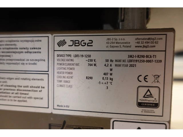 Verrijdbare elektrische koeltoonbank jbg - afbeelding 7 van  7