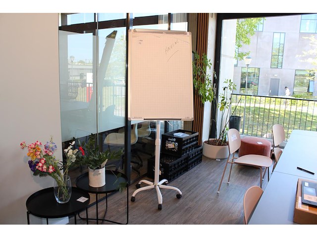 Verrijdbare flip-over met whiteboardfunctie. - afbeelding 1 van  2