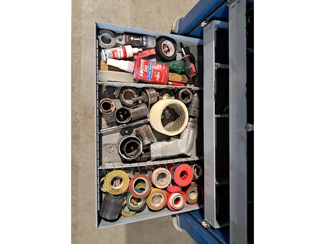 Verrijdbare gereedschapskist met inhoud, gedore, blauw - afbeelding 2 van  12