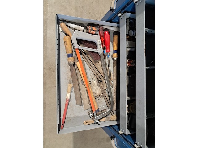 Verrijdbare gereedschapskist met inhoud, gedore, blauw - afbeelding 3 van  12