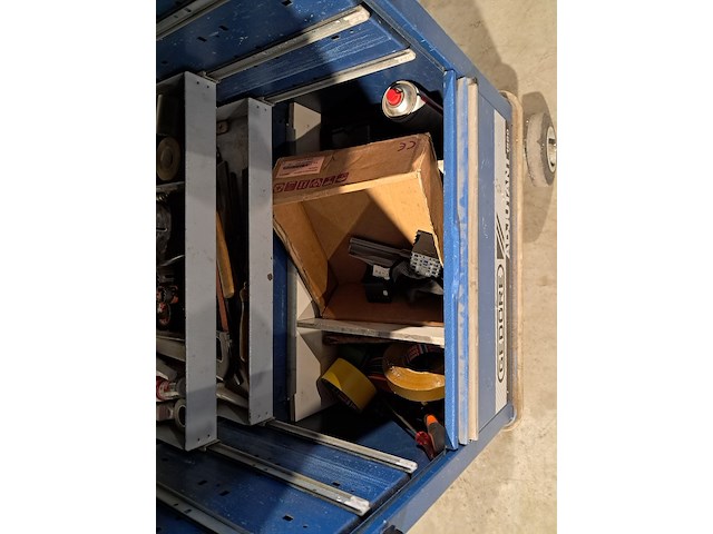 Verrijdbare gereedschapskist met inhoud, gedore, blauw - afbeelding 4 van  12