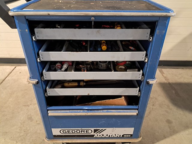 Verrijdbare gereedschapskist met inhoud, gedore, blauw - afbeelding 10 van  12