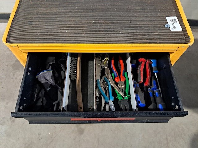 Verrijdbare gereedschapskist met inhoud, ironside, geel - afbeelding 7 van  10