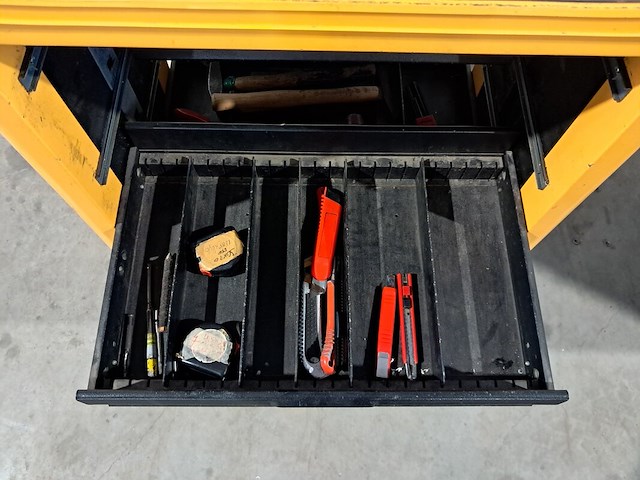 Verrijdbare gereedschapskist met inhoud, ironside, geel - afbeelding 9 van  10