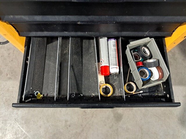 Verrijdbare gereedschapskist met inhoud, ironside, geel - afbeelding 2 van  11