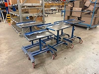 Verrijdbare in hoogte verstelbare magazijn-/orderpicktafel (6x)