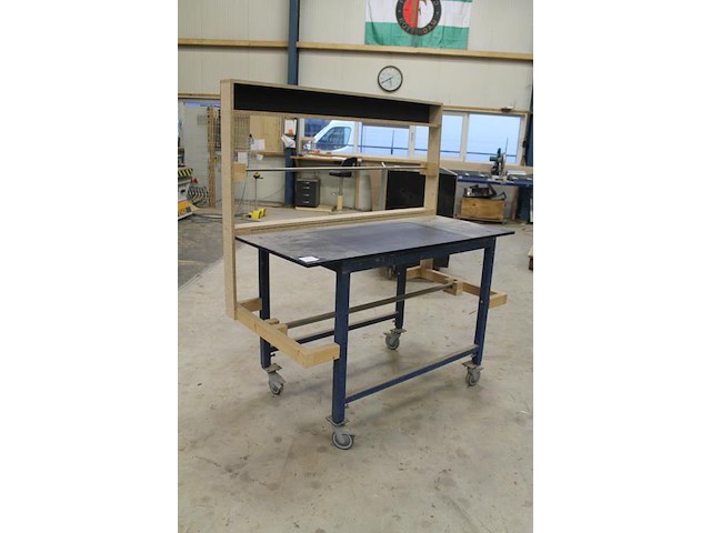 Verrijdbare inpaktafel met twee afrolunits. afmeting 80 x 160 x 184 cm - afbeelding 3 van  3