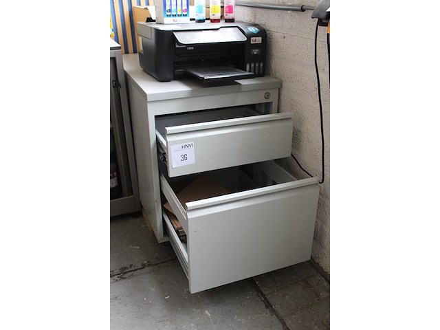 Verrijdbare ladekast met 2 laden. afmeting 80 x 46 x 63 cm. - afbeelding 2 van  2