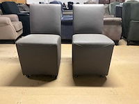 Verrijdbare lederen eetkamerstoel (2x) - afbeelding 3 van  8