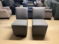 Verrijdbare lederen eetkamerstoel (2x) - afbeelding 5 van  8