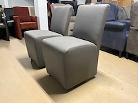 Verrijdbare lederen eetkamerstoel (2x) - afbeelding 6 van  8