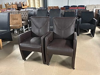 Verrijdbare leren eetkamerstoel (2x) - afbeelding 2 van  11