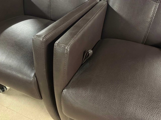 Verrijdbare leren eetkamerstoel (2x) - afbeelding 3 van  11