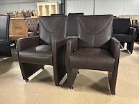 Verrijdbare leren eetkamerstoel (2x) - afbeelding 5 van  11