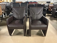 Verrijdbare leren eetkamerstoel (2x) - afbeelding 6 van  11