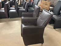 Verrijdbare leren eetkamerstoel (2x) - afbeelding 10 van  11