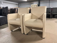 Verrijdbare leren eetkamerstoel (2x) - afbeelding 3 van  8