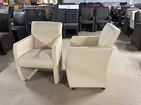 Verrijdbare leren eetkamerstoel (2x) - afbeelding 6 van  8