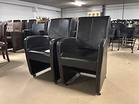 Verrijdbare leren eetkamerstoel (2x) - afbeelding 2 van  8