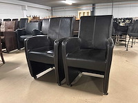 Verrijdbare leren eetkamerstoel (2x) - afbeelding 3 van  8