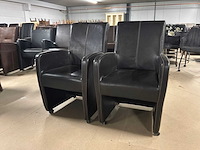 Verrijdbare leren eetkamerstoel (2x) - afbeelding 4 van  8