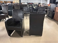 Verrijdbare leren eetkamerstoel (2x) - afbeelding 7 van  8