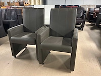 Verrijdbare leren eetkamerstoel (2x) - afbeelding 6 van  10