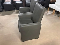 Verrijdbare leren eetkamerstoel (2x) - afbeelding 9 van  10