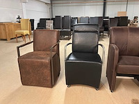 Verrijdbare leren eetkamerstoelen (4x) - afbeelding 7 van  9