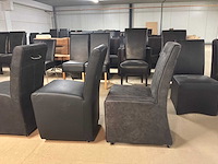 Verrijdbare leren eetkamerstoelen (4x) - afbeelding 11 van  13