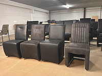 Verrijdbare leren eetkamerstoelen (4x) - afbeelding 10 van  13