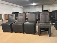 Verrijdbare leren eetkamerstoelen (4x) - afbeelding 5 van  13