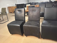 Verrijdbare leren eetkamerstoelen (4x) - afbeelding 8 van  13
