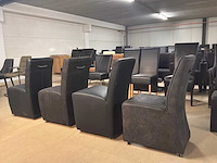 Verrijdbare leren eetkamerstoelen (4x) - afbeelding 9 van  13