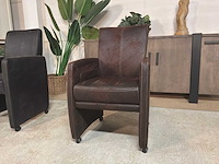 Verrijdbare leren fauteuil - afbeelding 3 van  7