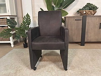 Verrijdbare leren fauteuil - afbeelding 4 van  8