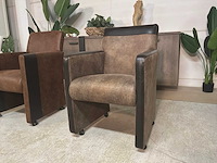 Verrijdbare leren fauteuil - afbeelding 3 van  6