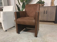 Verrijdbare leren fauteuil - afbeelding 2 van  5