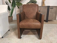 Verrijdbare leren fauteuil - afbeelding 3 van  5