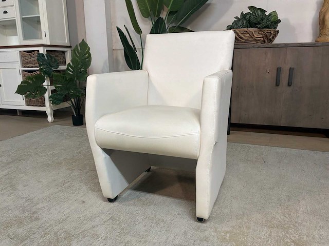 Verrijdbare leren fauteuil - afbeelding 2 van  8