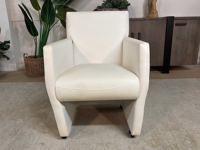 Verrijdbare leren fauteuil - afbeelding 3 van  8