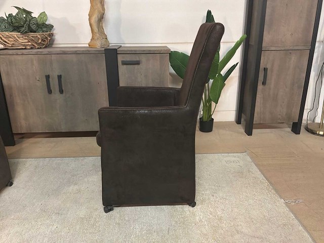 Verrijdbare leren fauteuil - afbeelding 3 van  4
